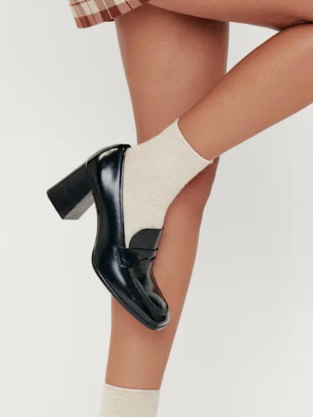 Reformation Nadine Heeled Loafer Black - Size 5